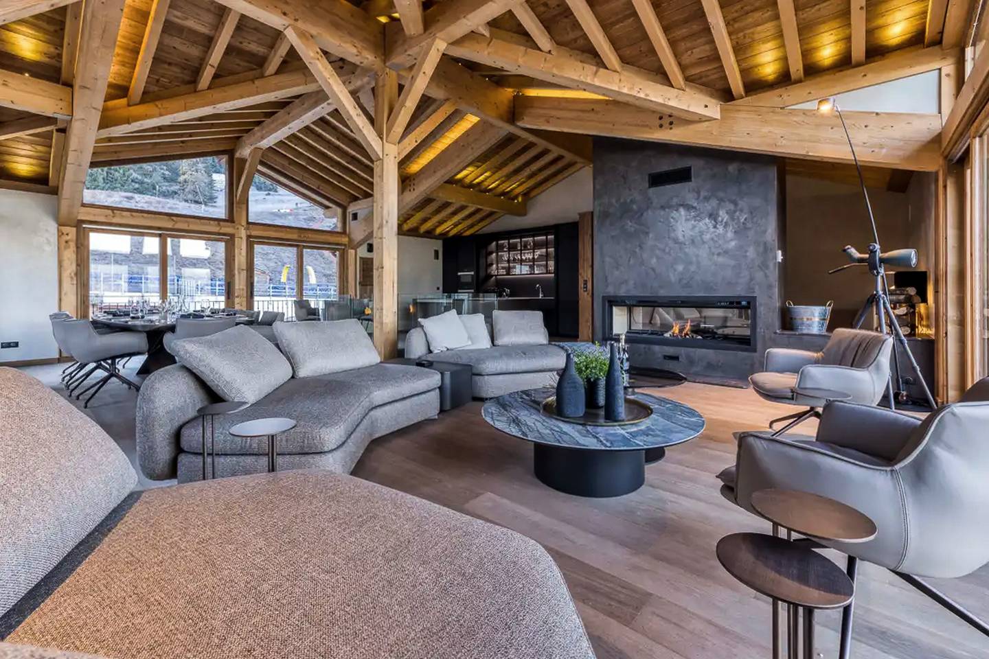 Salon d'un chalet privé